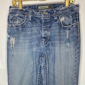 BKE by Buckle men's Tyler Straight distressed button down jeans 32L